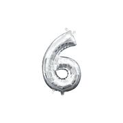 13in Air-Filled Silver Number Balloon (6)
